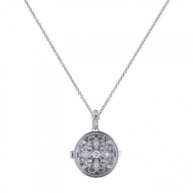 Diamonfire Silver White Zirconia Round Pendant P4613