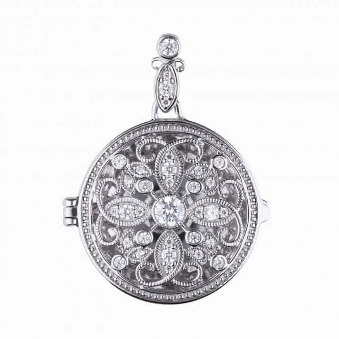 Diamonfire Silver White Zirconia Round Pendant P4613