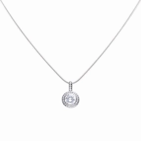 Diamonfire Silver White Zirconia Round Pendant P4618