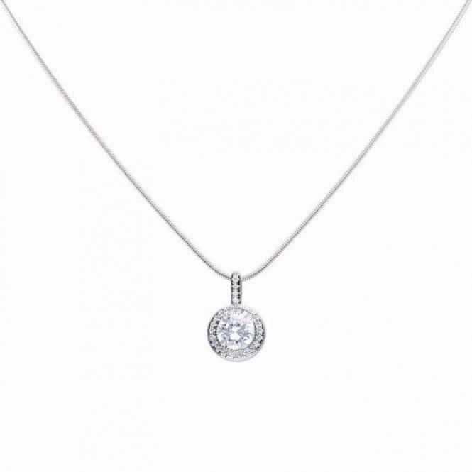 Diamonfire Silver White Zirconia Round Pendant P4618