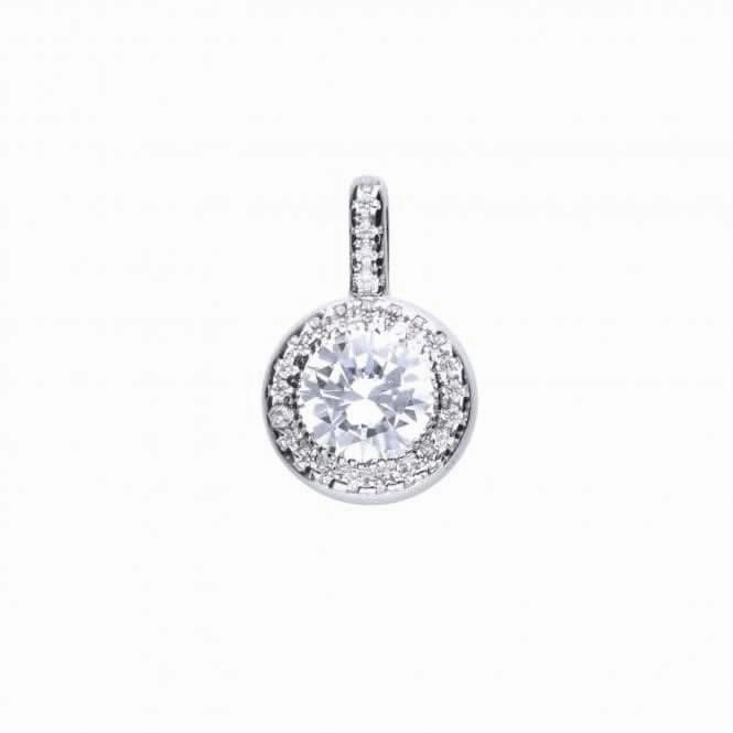 Diamonfire Silver White Zirconia Round Pendant P4618
