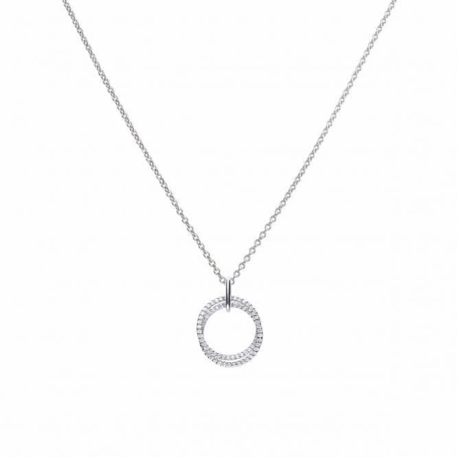 Diamonfire Silver White Zirconia Round Pendant P4636