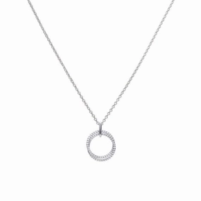 Diamonfire Silver White Zirconia Round Pendant P4636