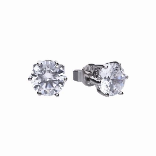 Diamonfire Silver White Zirconia Solitaire Earrings E5580
