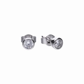 Diamonfire Silver White Zirconia Solitaire Earrings E5617