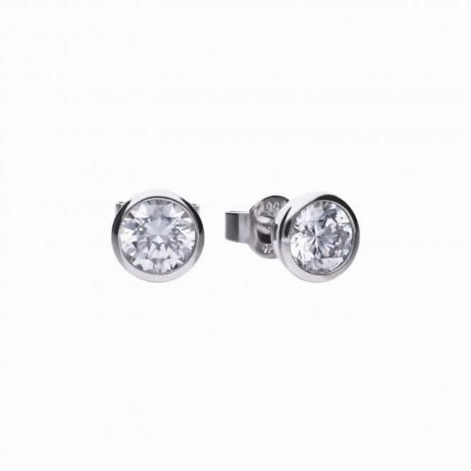 Diamonfire Silver White Zirconia Solitaire Earrings E5619