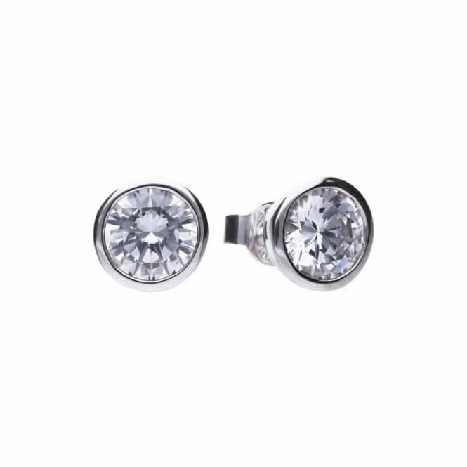 Diamonfire Silver White Zirconia Solitaire Earrings E5621