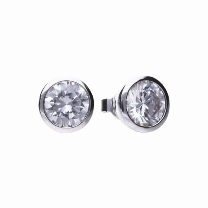 Diamonfire Silver White Zirconia Solitaire Earrings E5622