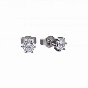 Diamonfire Silver White Zirconia Solitaire Earrings E5630