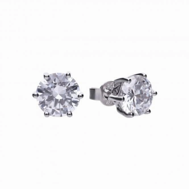 Diamonfire Silver White Zirconia Solitaire Earrings E5631