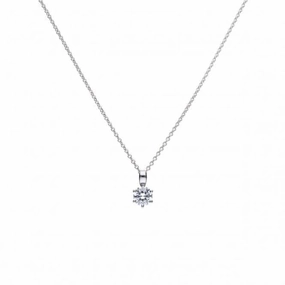 Diamonfire Silver White Zirconia Solitaire Pendant P4608