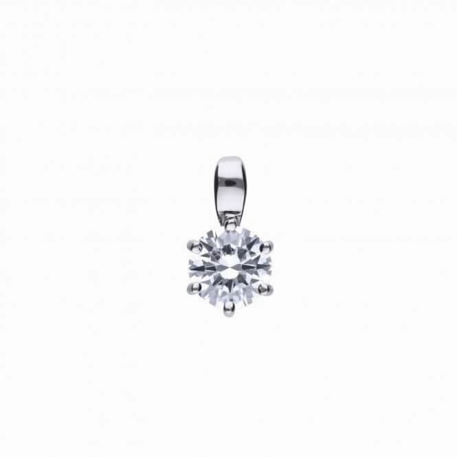 Diamonfire Silver White Zirconia Solitaire Pendant P4608
