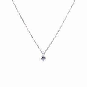 Diamonfire Silver White Zirconia Solitaire Pendant P4609