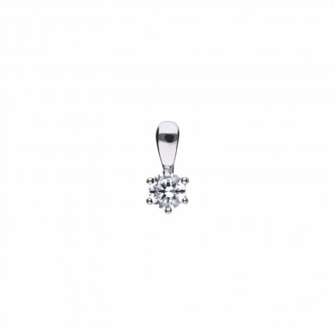 Diamonfire Silver White Zirconia Solitaire Pendant P4611