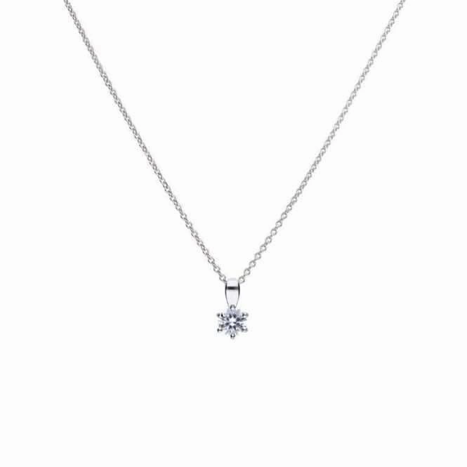 Diamonfire Silver White Zirconia Solitaire Pendant P4611