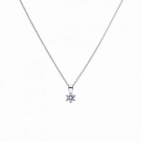 Diamonfire Silver White Zirconia Solitaire Pendant P4611
