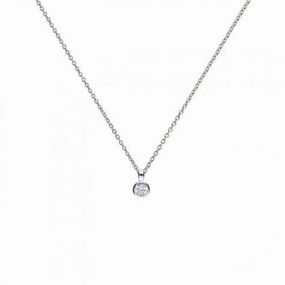 Diamonfire Silver White Zirconia Solitaire Pendant P4640