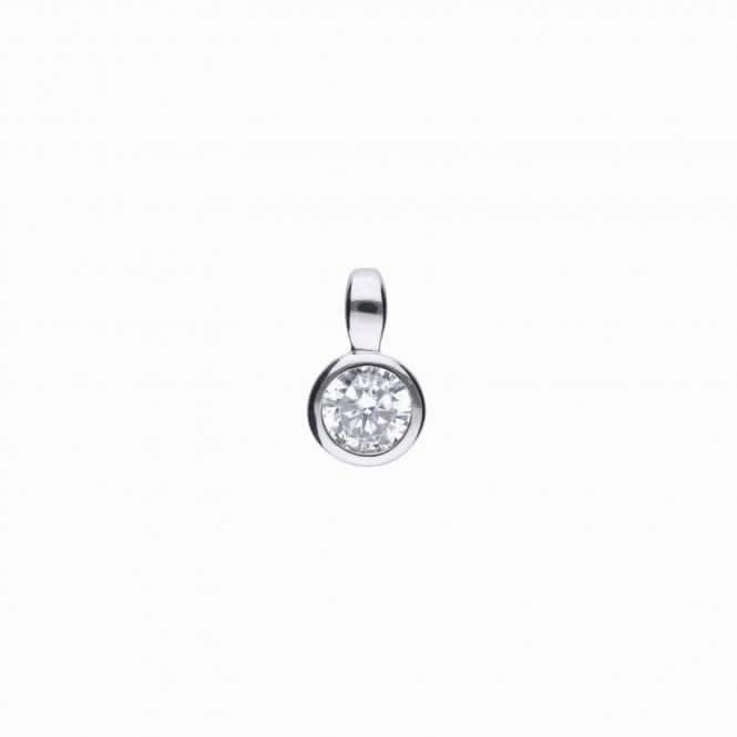 Diamonfire Silver White Zirconia Solitaire Pendant P4640