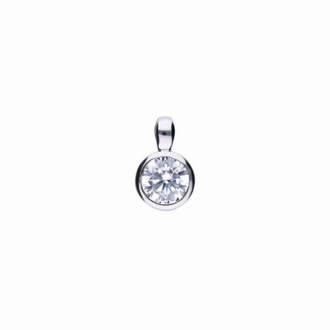 Diamonfire Silver White Zirconia Solitaire Pendant P4641