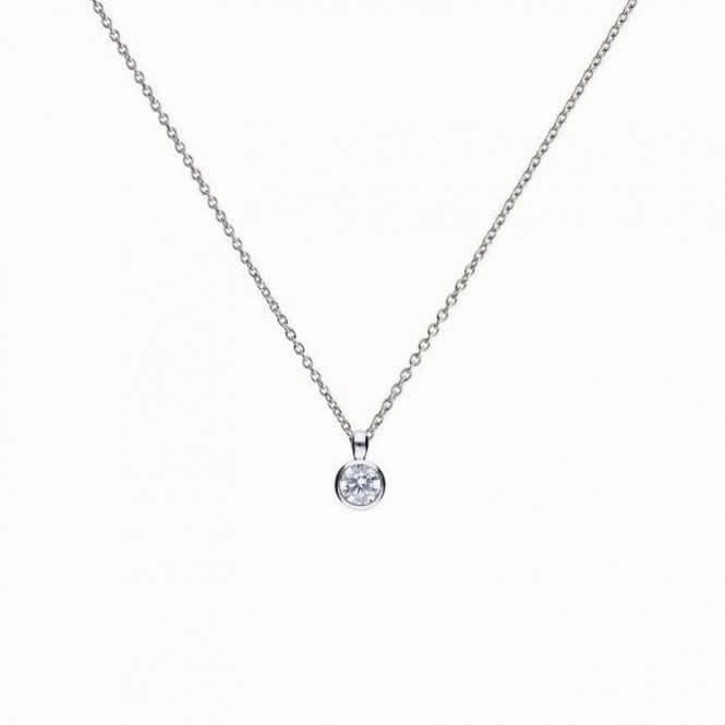 Diamonfire Silver White Zirconia Solitaire Pendant P4641