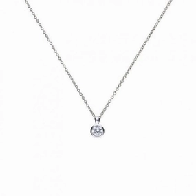 Diamonfire Silver White Zirconia Solitaire Pendant P4641