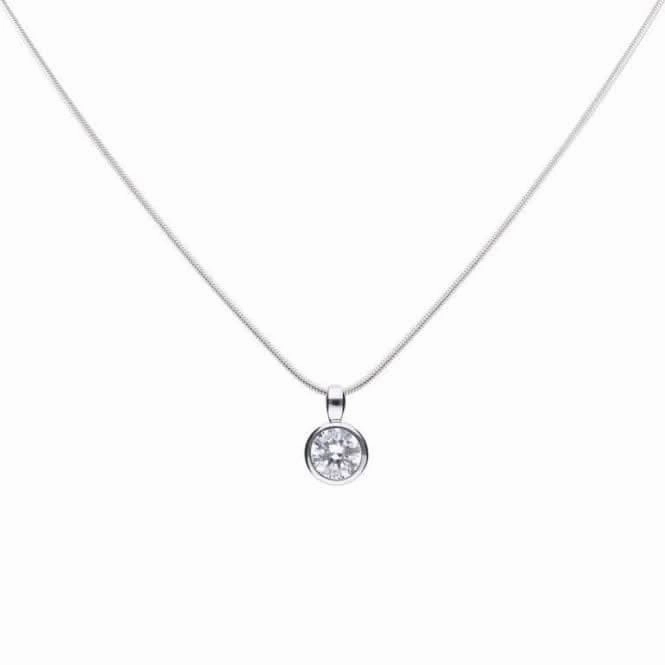 Diamonfire Silver White Zirconia Solitaire Pendant P4642