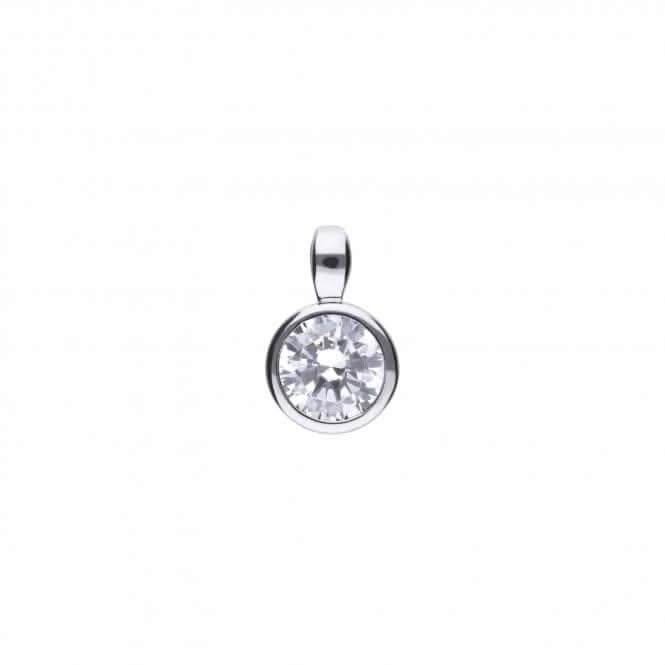 Diamonfire Silver White Zirconia Solitaire Pendant P4642