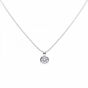 Diamonfire Silver White Zirconia Solitaire Pendant P4642