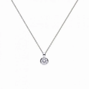 Diamonfire Silver White Zirconia Solitaire Pendant P4643