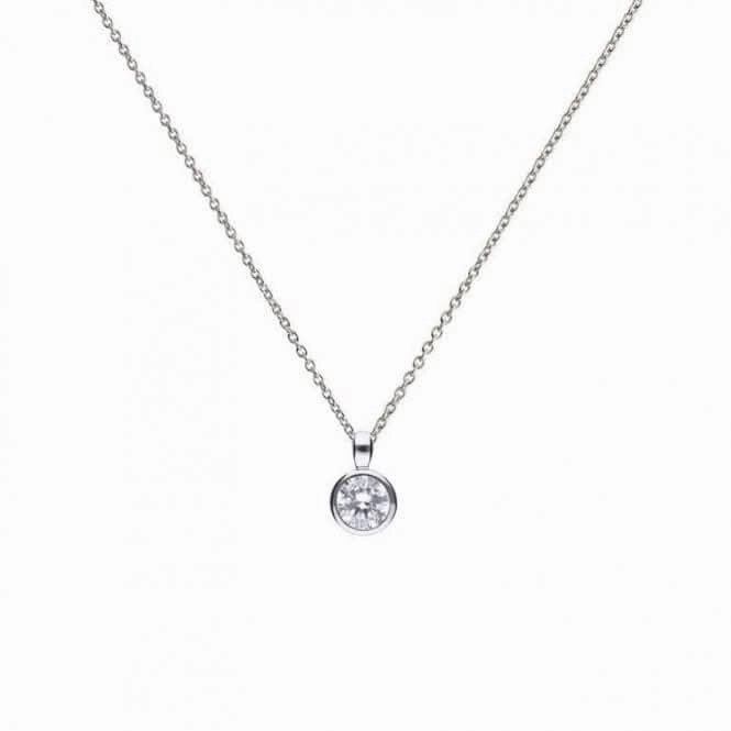 Diamonfire Silver White Zirconia Solitaire Pendant P4643