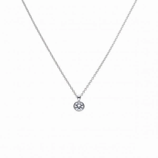 Diamonfire Silver White Zirconia Solitaire Pendant P4644