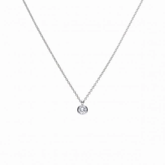 Diamonfire Silver White Zirconia Solitaire Pendant P4645