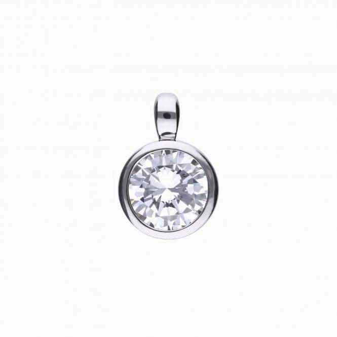 Diamonfire Silver White Zirconia Solitaire Pendant P4645