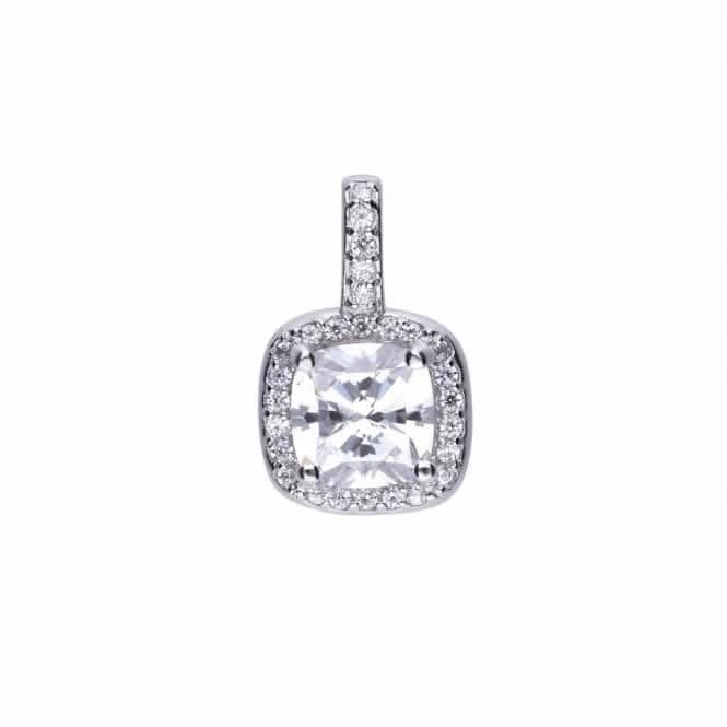 Diamonfire Silver White Zirconia Square Pendant P4617