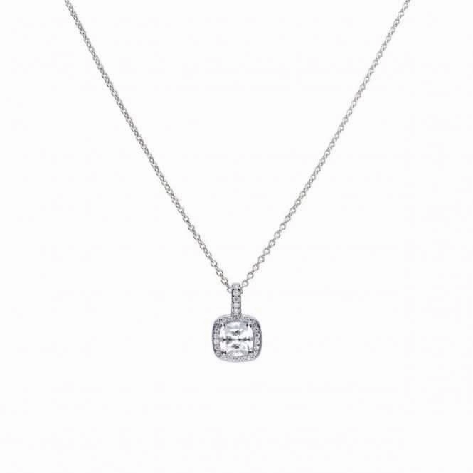 Diamonfire Silver White Zirconia Square Pendant P4617