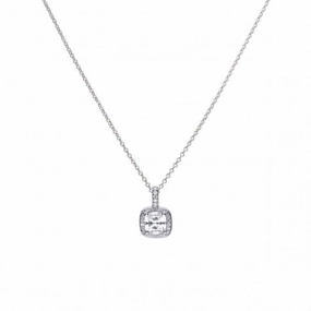 Diamonfire Silver White Zirconia Square Pendant P4617