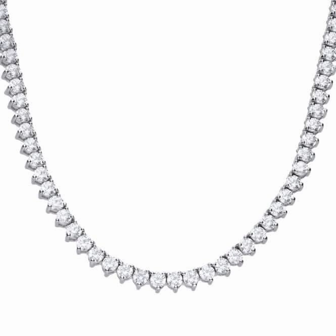 Diamonfire Silver White Zirconia Tennis Collier Necklace N4231