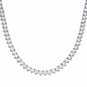 Diamonfire Silver White Zirconia Tennis Collier Necklace N4231