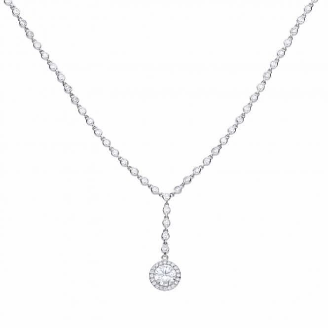 Diamonfire Silver White Zirconia Y - Collier Necklace N4233