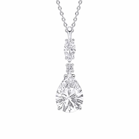Diamonfire Teardrop and Marquise Drop Pendant P5520