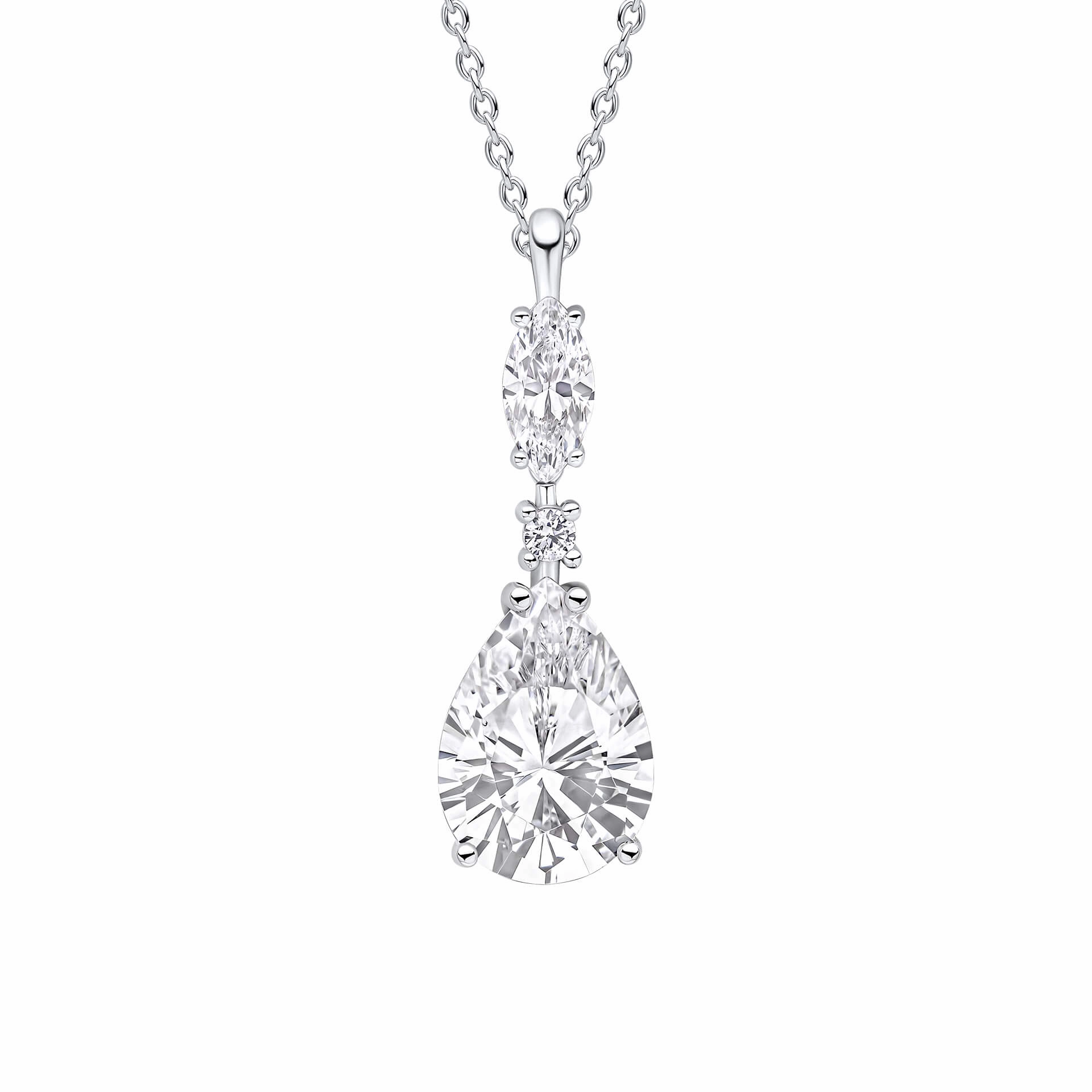 Diamonfire Teardrop and Marquise Drop Pendant P5520