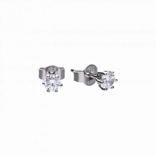 Diamonfire White Zirconia Prong Setting Solitaire Earrings E5583