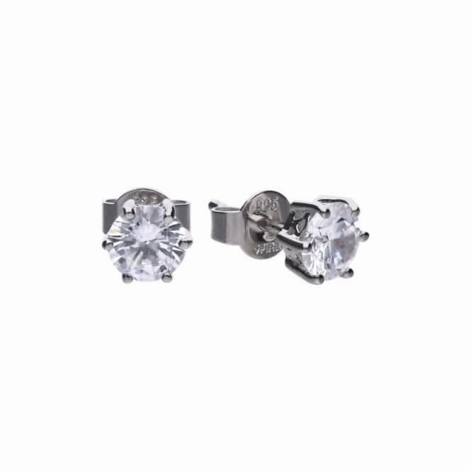 Diamonfire White Zirconia Solitaire Prong Setting Earrings E5582