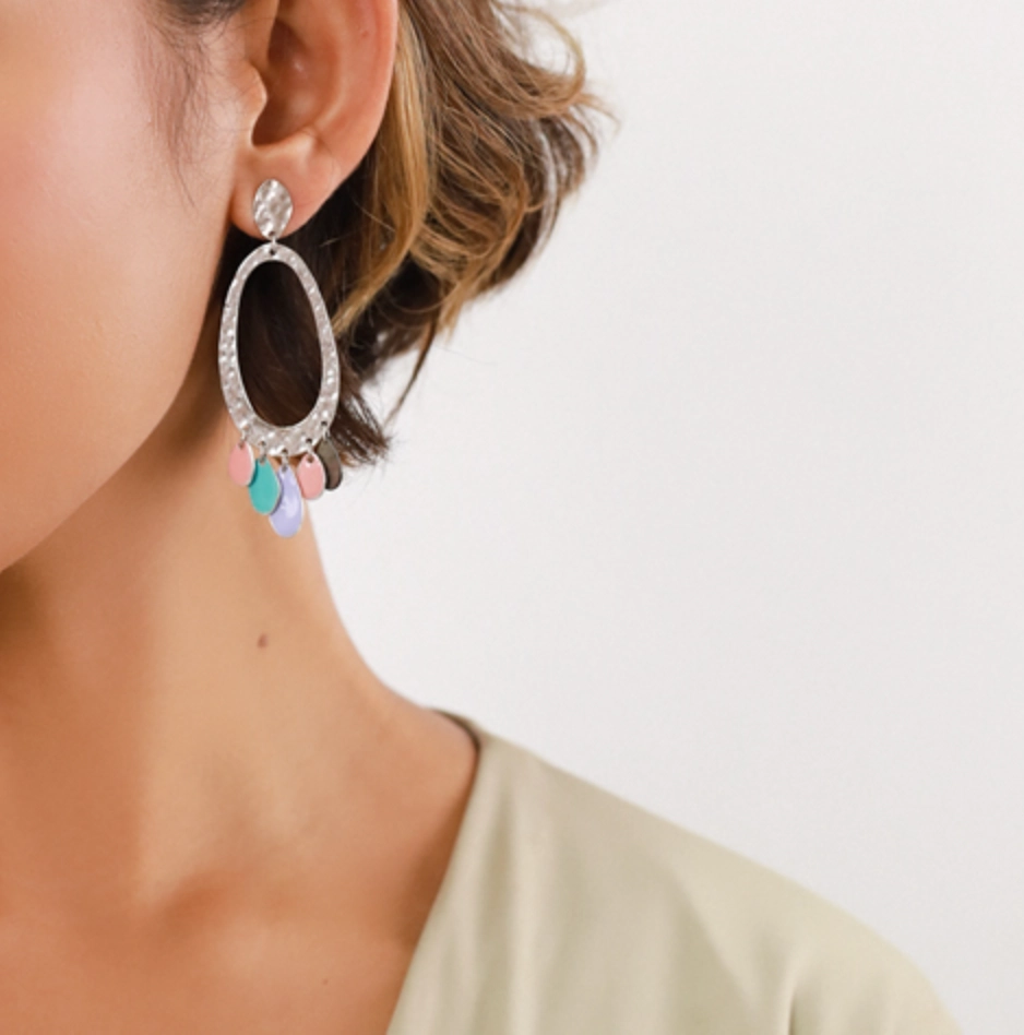 DITA XL post earrings with ring and dangles