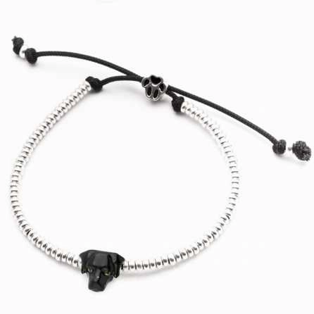 Dog Fever Sterling Silver Enamelled Black Labrador Retriever Muzzle Bracelet