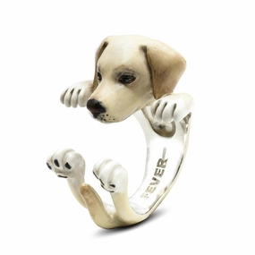 Dog Fever Sterling Silver Enamelled Labrador Retriever Hug ring D