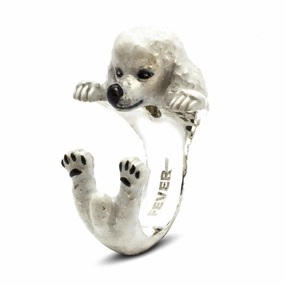 Dog Fever Sterling Silver Enamelled Poodle Hug Ring
