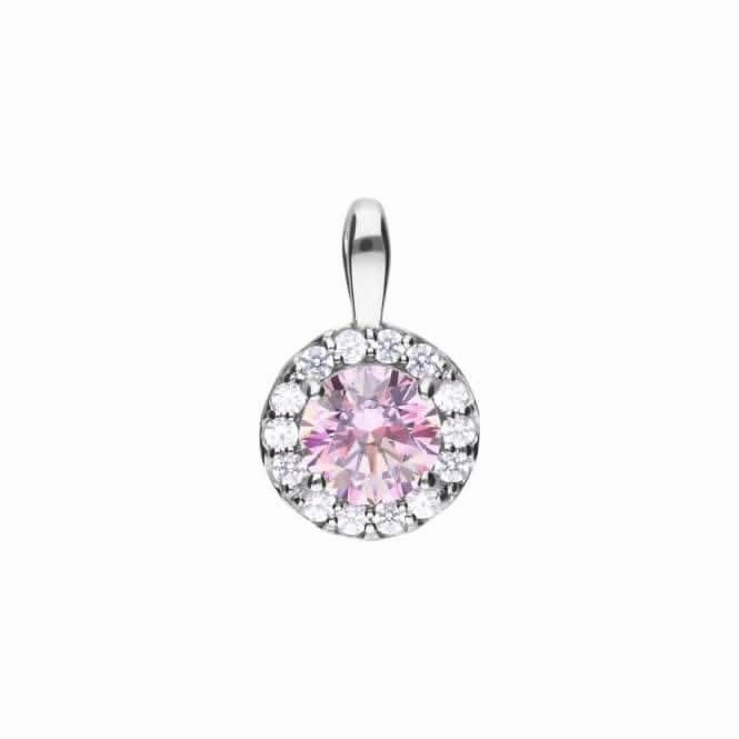 Dusky Pink Cubic Zirconia Pave Pendant P4779