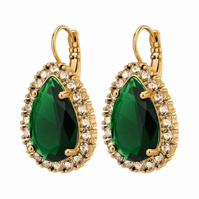 Dyrberg/Kern - Fiora Gold Necklace Emerald Green & Golden
