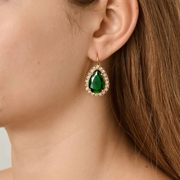 Dyrberg/Kern - Fiora Gold Necklace Emerald Green & Golden
